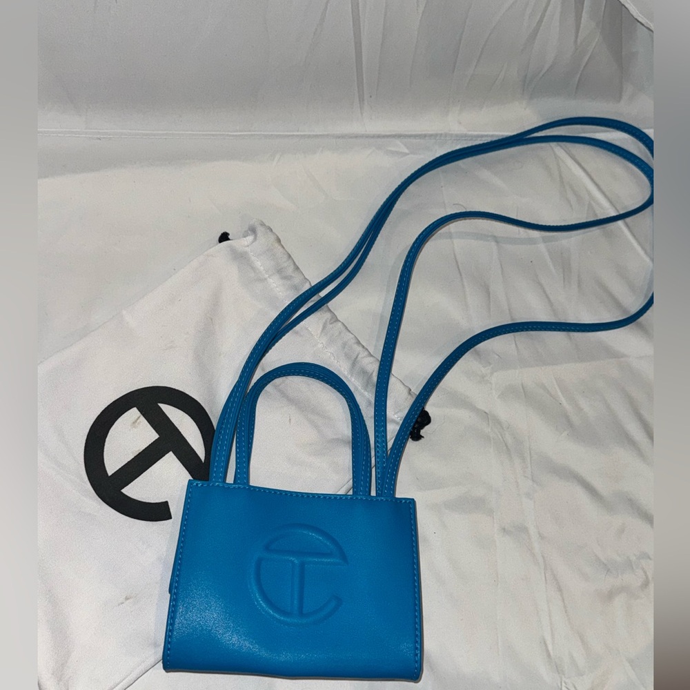 Telfar Blue Mini Shopping Bag